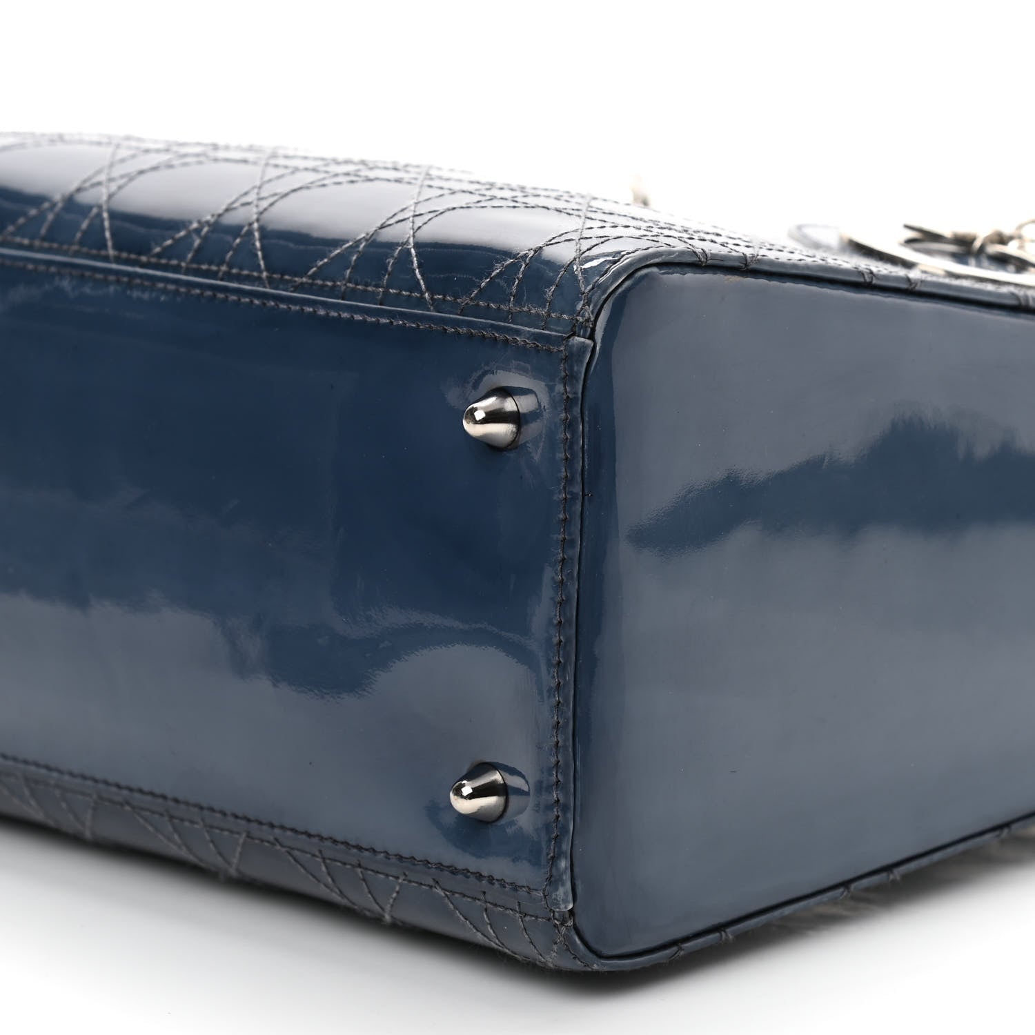 Christian Dior Patent Cannage Medium Lady Dior Blue 8 of 9
