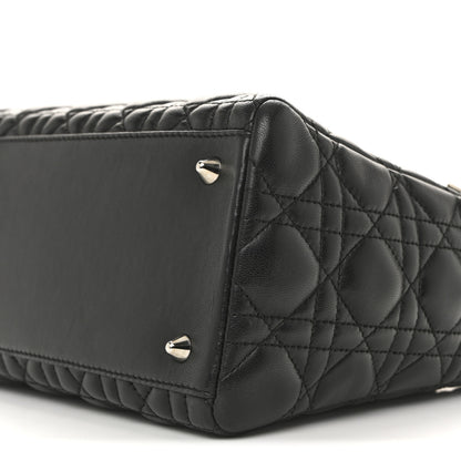 Christian Dior Lambskin Cannage Medium Lady Dior Black 10 of 15
