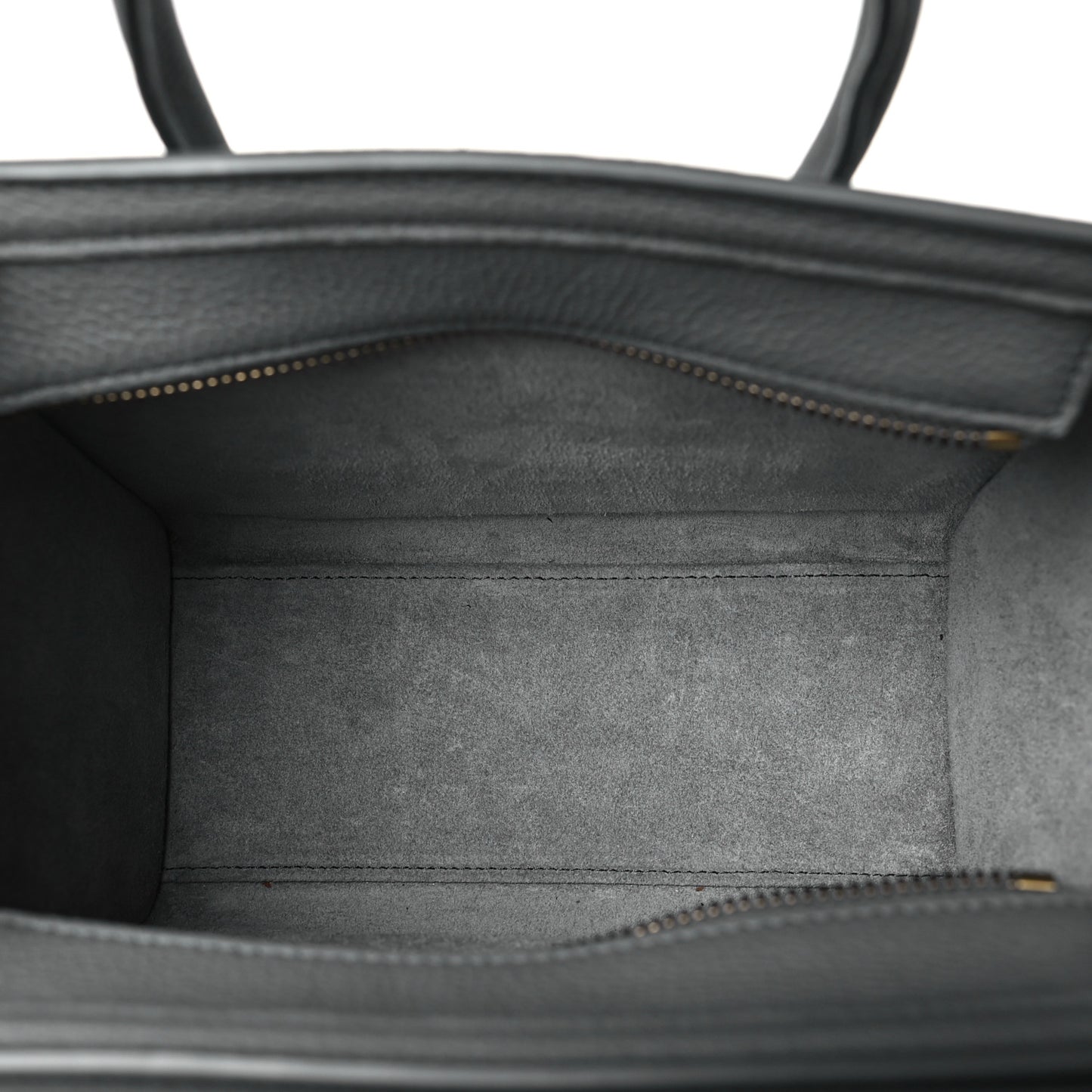 Drummed Calfskin Nano Luggage Kohl