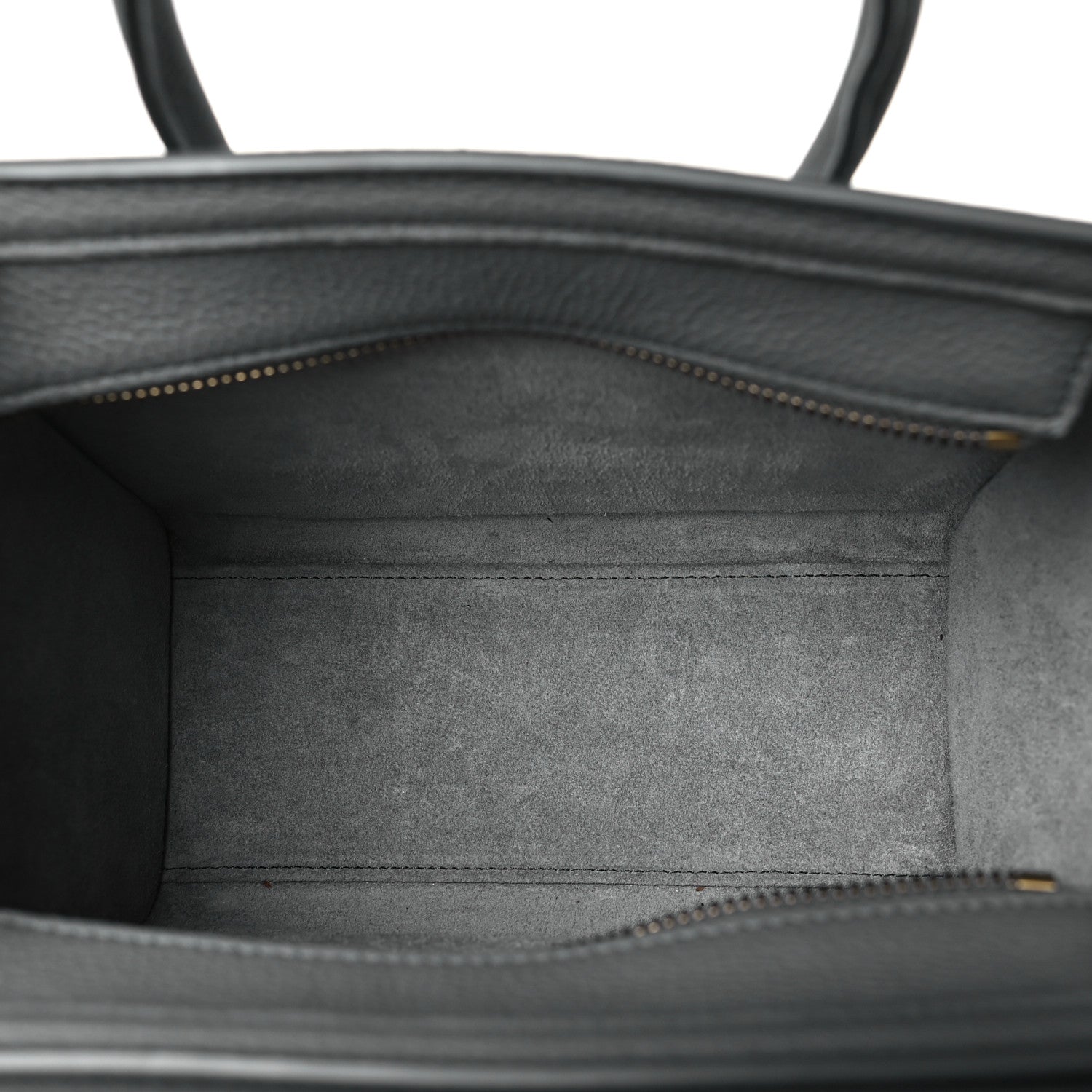 Celine Drummed Calfskin Nano Luggage Kohl 5 of 11