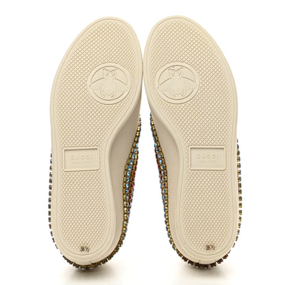 Gucci Calfskin Crystal Womens Falacer Sneakers 36.5 White 5 of 9