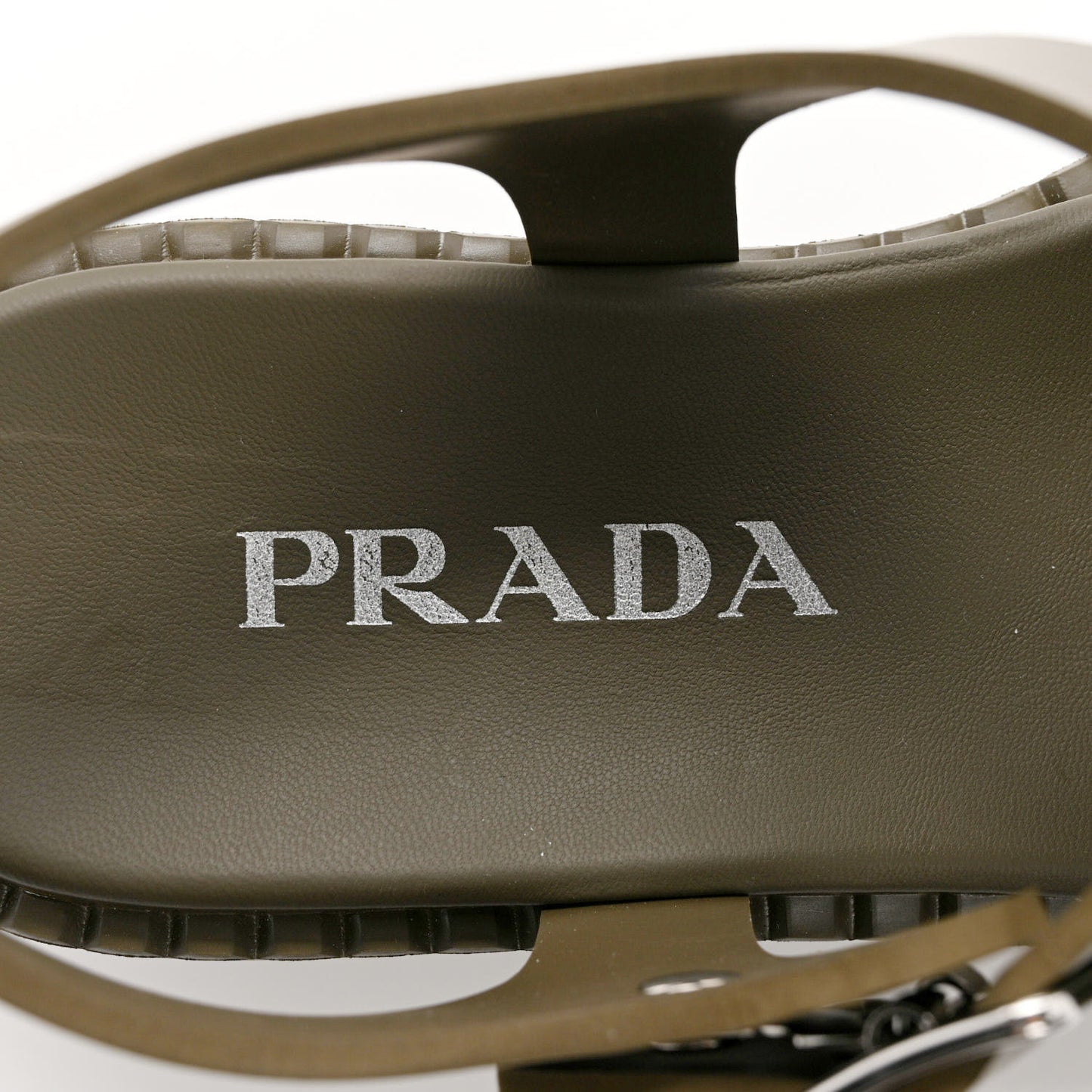 Foam Rubber Metal Triangle Logo 50mm Cage Sandals 40 Militare