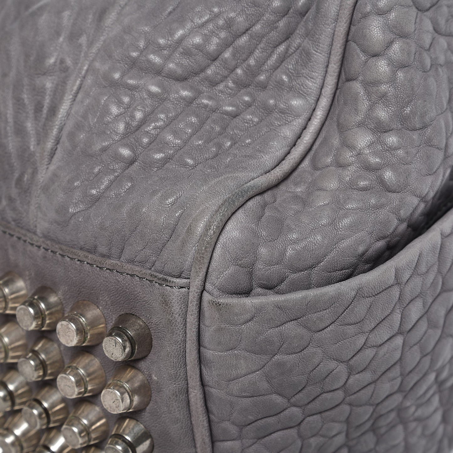 Pebbled Lambskin Rocco Duffel Grey