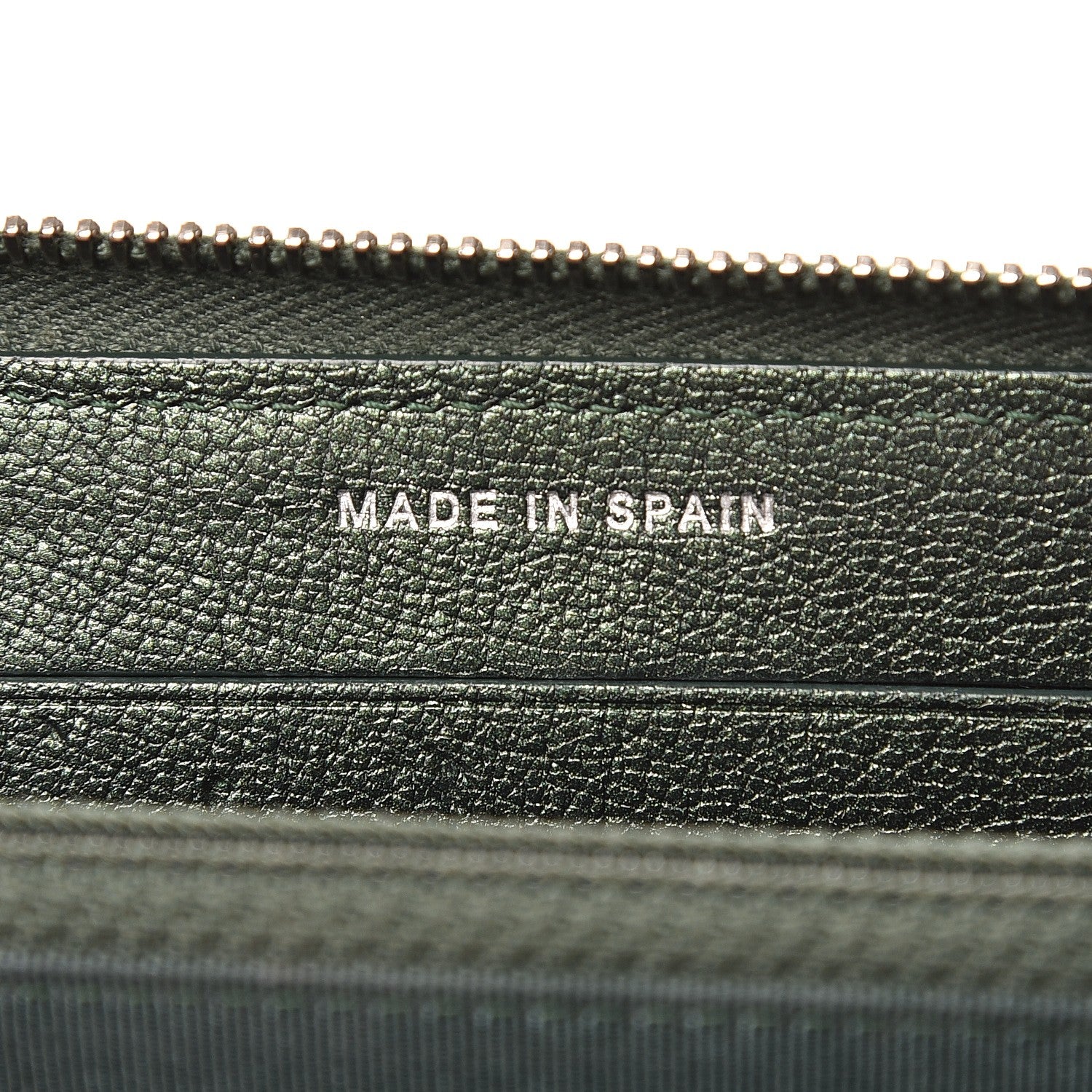 Chanel Iridescent Goatskin Quilted Small Zip Around Wallet Green 7 of 9