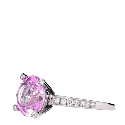 Chopard 18K White Gold Diamond Pink Sapphire So Happy Ring 50 5.25 3 of 6