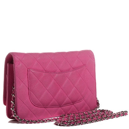 Chanel Iridescent Caviar Quilted Wallet on Chain WOC Pink 3 of 9