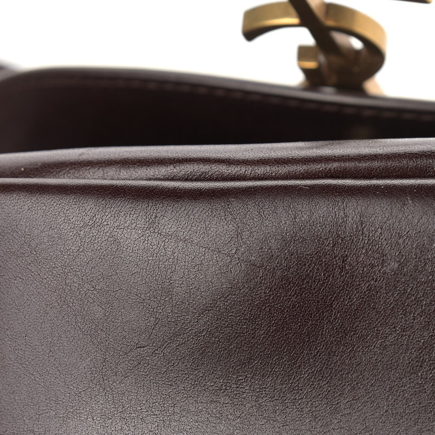 Calfskin Monogram Woven Small Kaia Satchel Burnt Brown