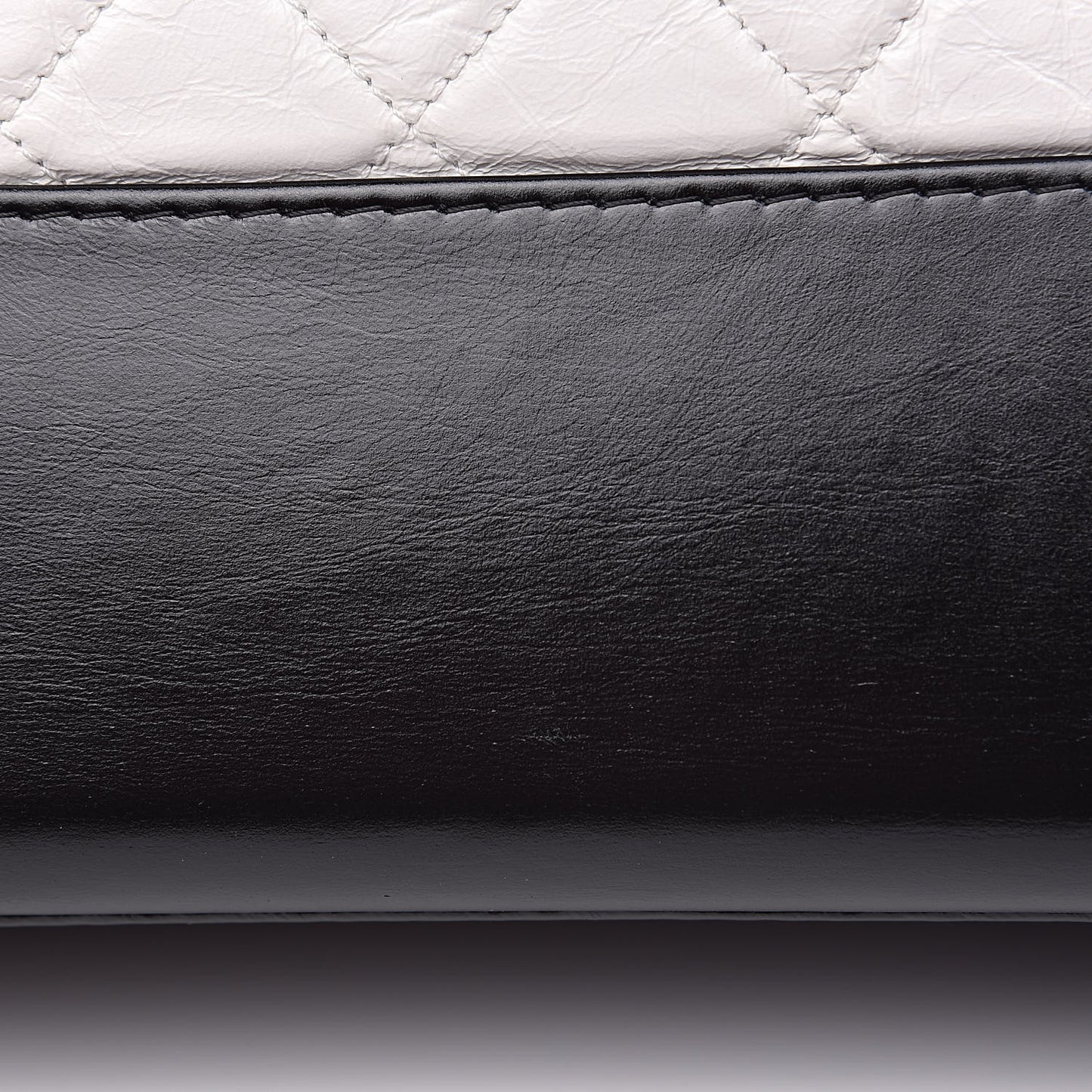 Aged Calfskin Quilted Large Gabrielle Hobo White Black