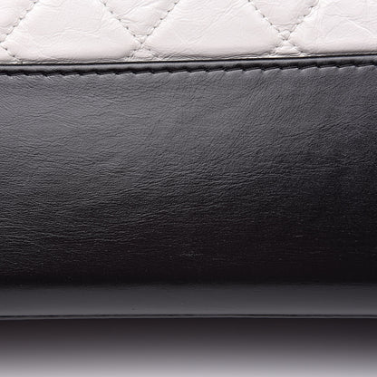 Chanel Aged Calfskin Quilted Large Gabrielle Hobo White Black 11 of 12