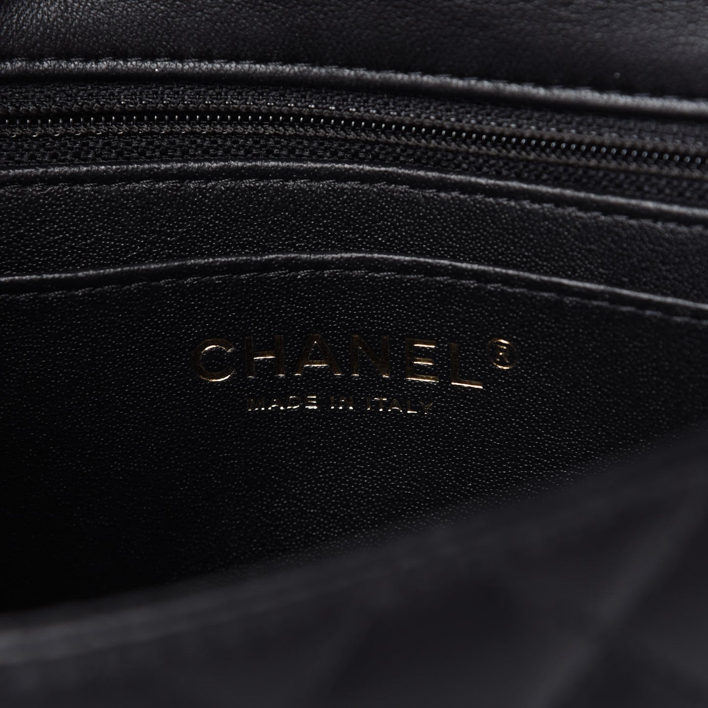 Lambskin Quilted Mini Square Flap Black
