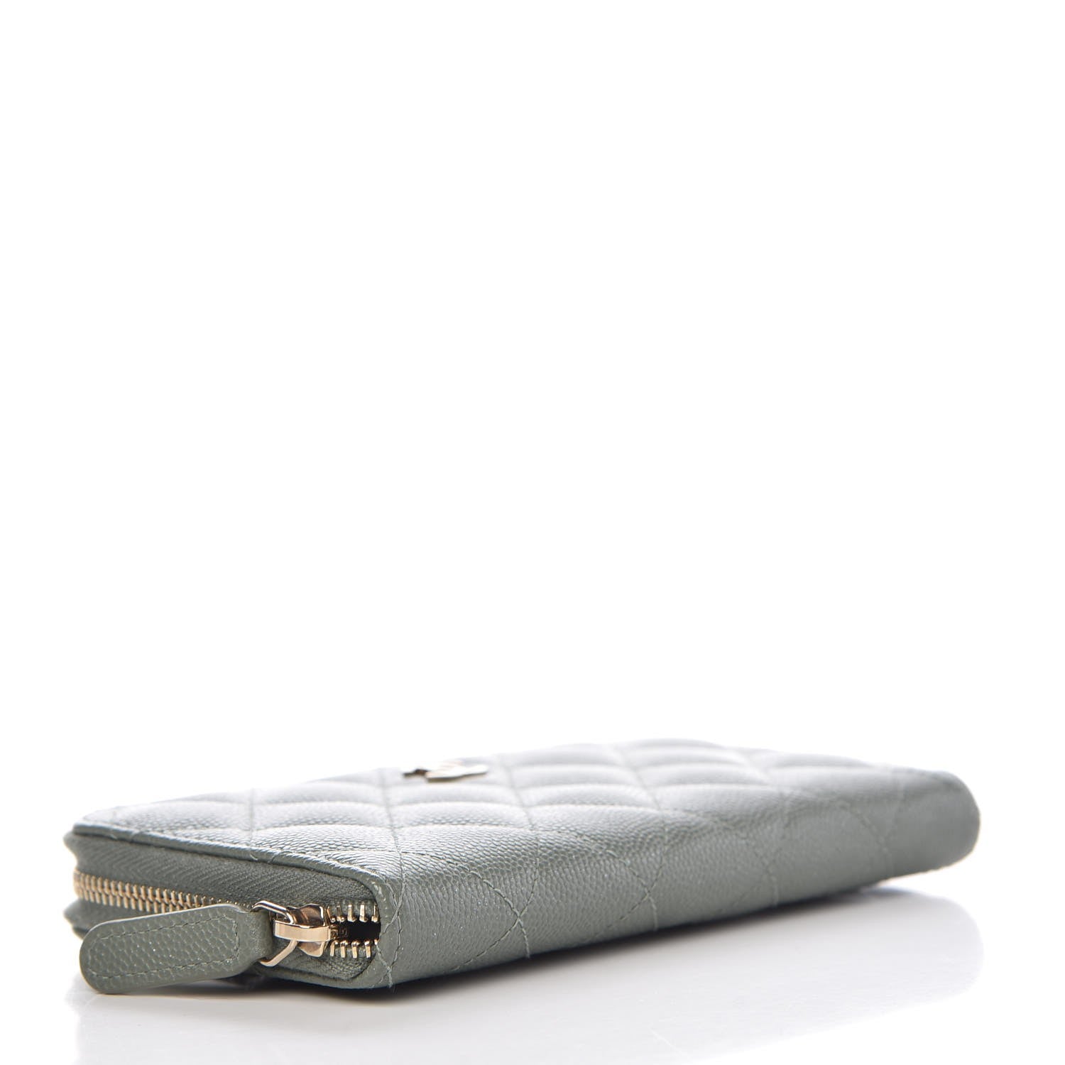 Chanel Iridescent Caviar Quilted Medium Zip Around Wallet Light Green 4 of 10