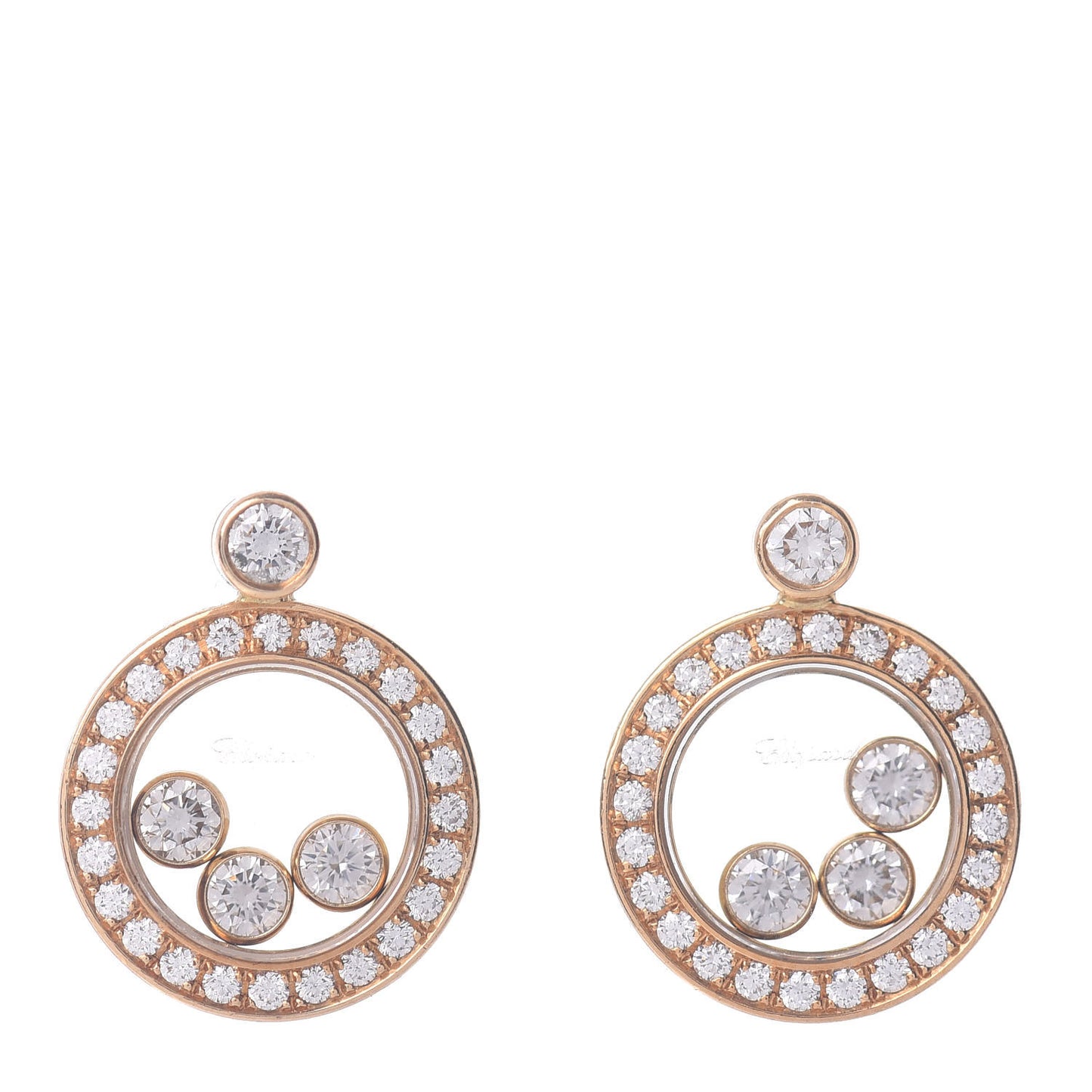 18K Yellow Gold Happy Diamonds Icons Drop Earrings