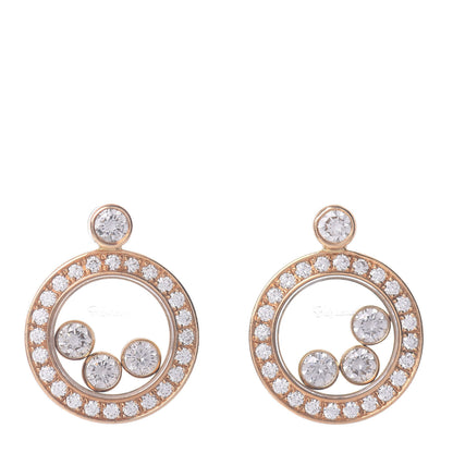 Chopard 18K Yellow Gold Happy Diamonds Icons Drop Earrings 1 of 5