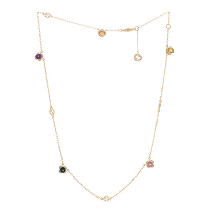 Gucci 18K Yellow Gold Green Beryl Amethyst Pink Tourmaline Citrine GG Station Rainbow Gemstone Necklace 2 of 4