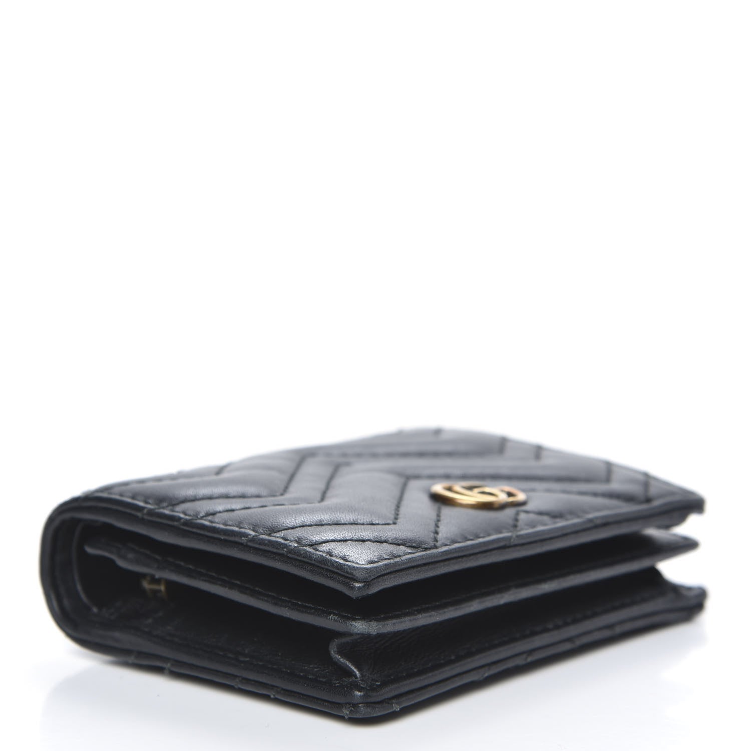 Gucci Calfskin Matelasse GG Marmont Card Case Wallet Black 4 of 13