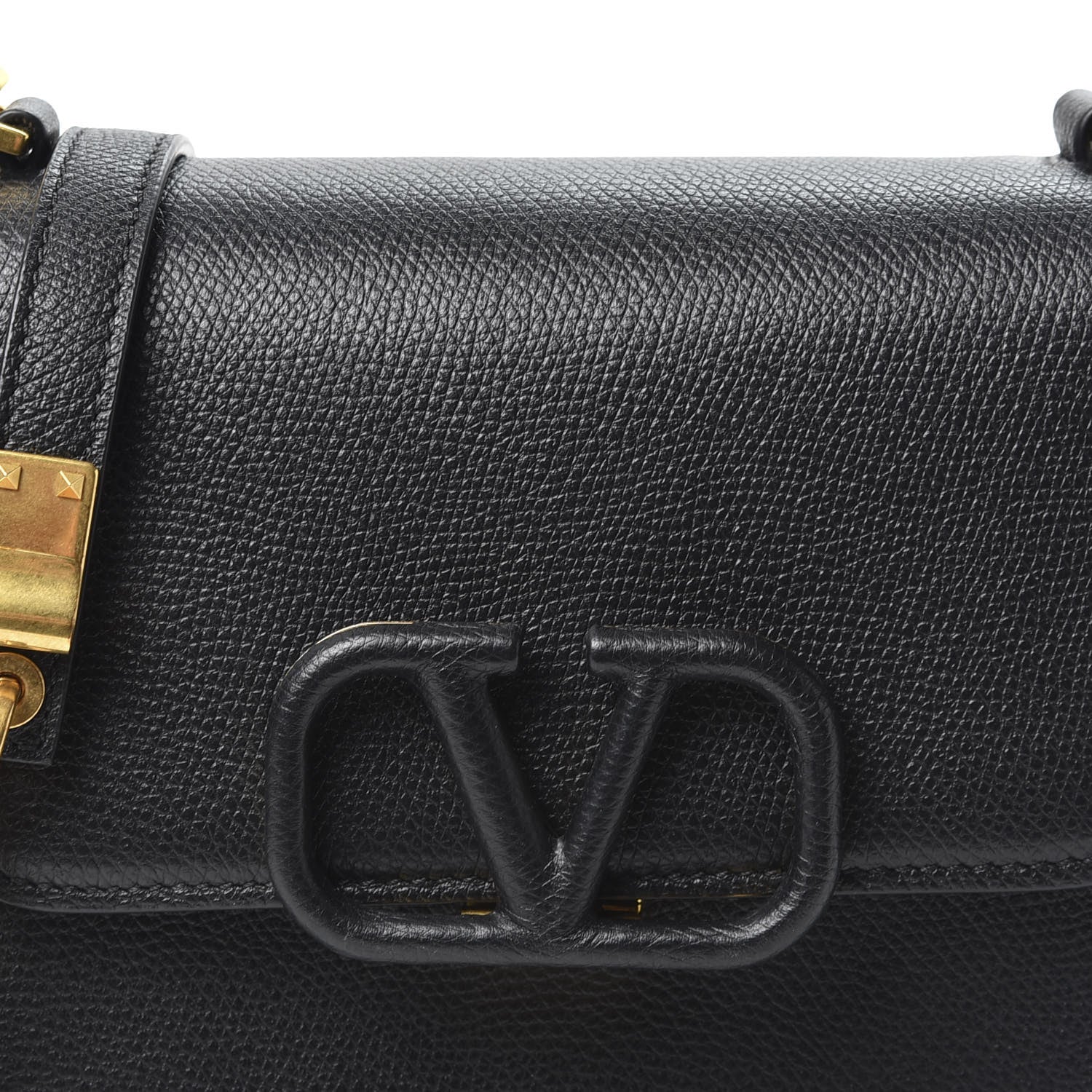 Valentino Garavani Grainy Calfskin Small VSling Shoulder Bag Black 10 of 10