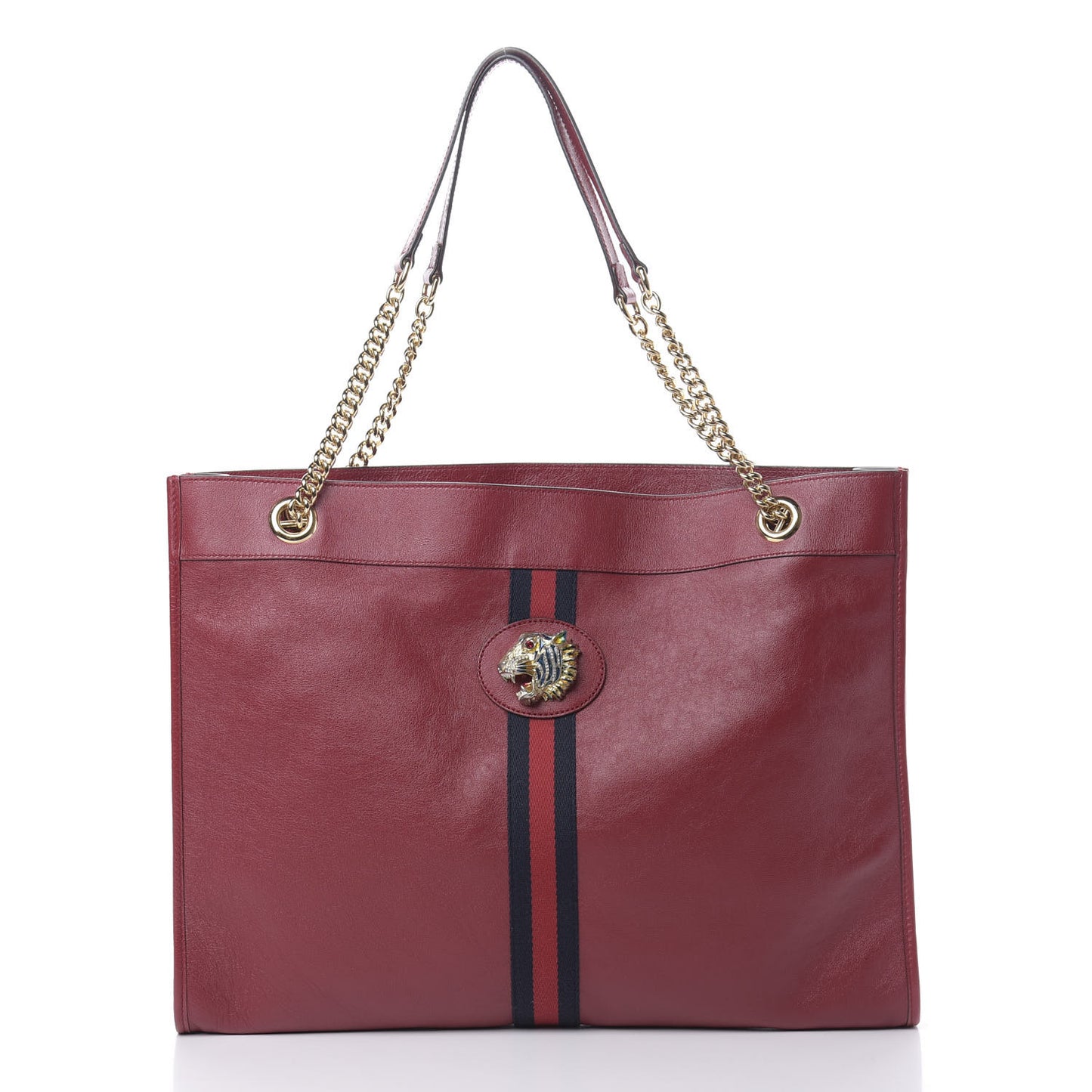 Calfskin Large Rajah Chain Tote Romantic Cherry