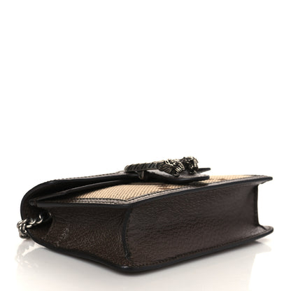 Gucci Monogram Jumbo GG Textured Dollar Calfskin Super Mini Dionysus Shoulder Bag Camel Ebony New Acero 4 of 10
