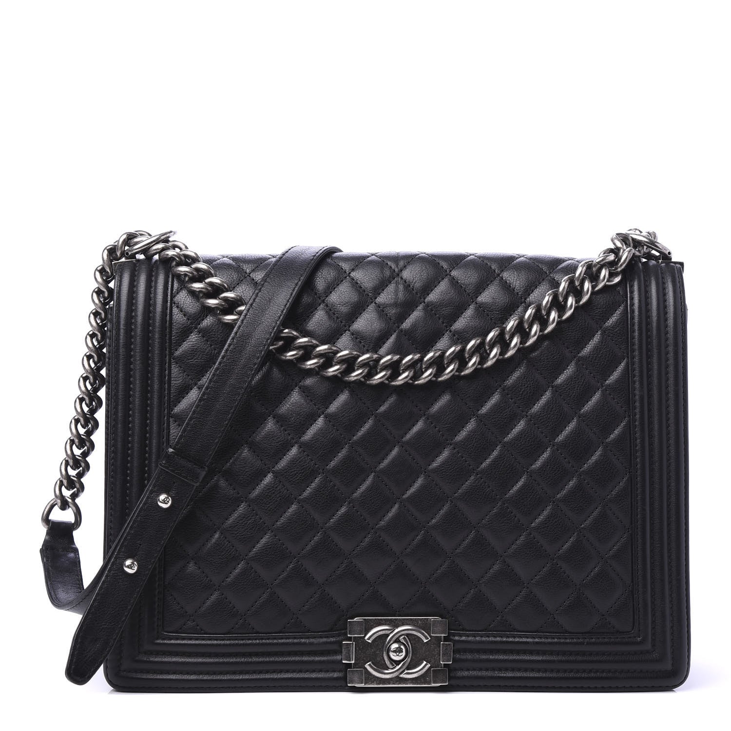 Chanel Calfskin Quilted Large Boy Flap Black 1 of 11