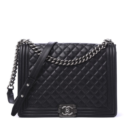 Chanel Calfskin Quilted Large Boy Flap Black 1 of 11