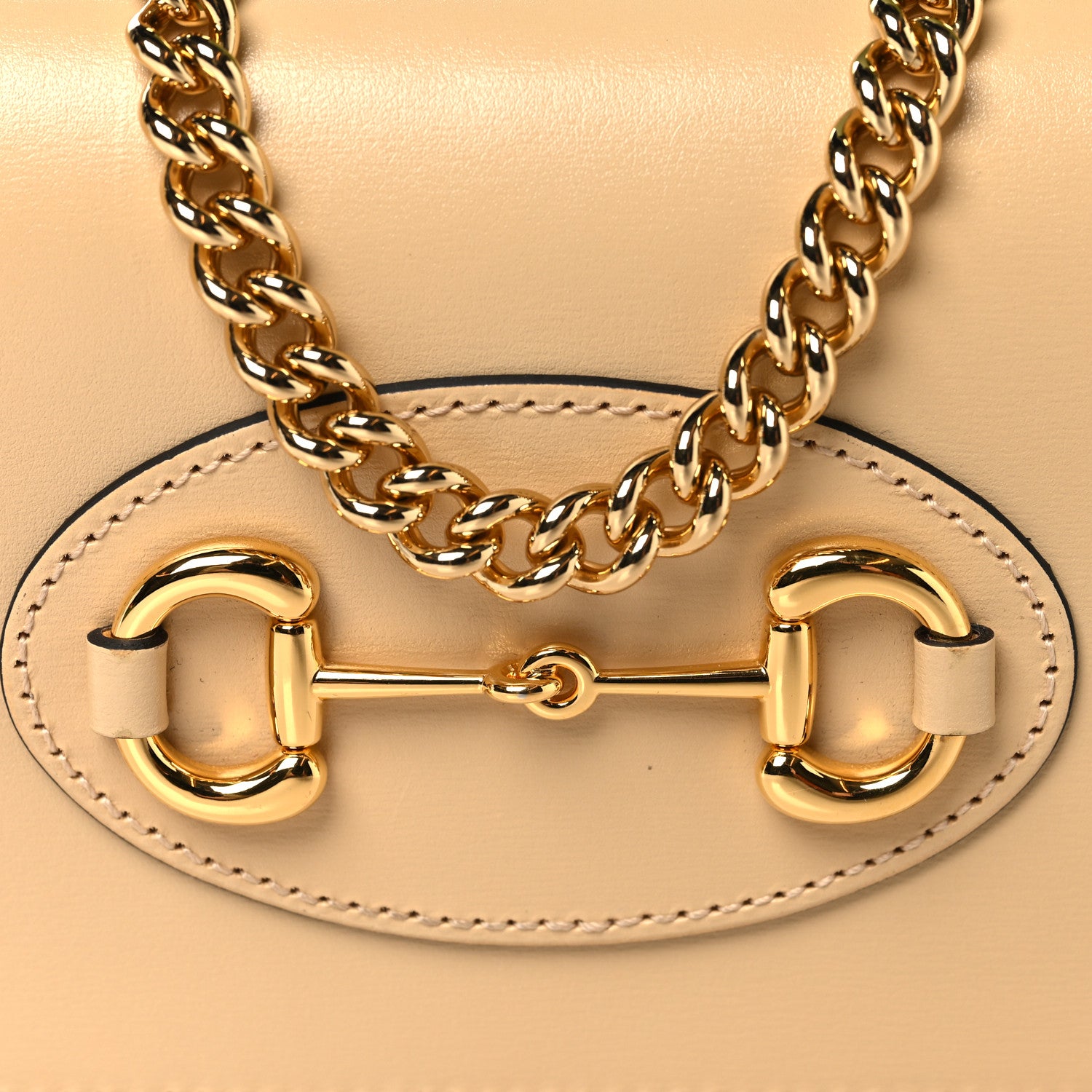 Gucci Boarded Plutone Calfskin Horsebit 1955 Wallet On Chain Bubble Tea 8 of 11