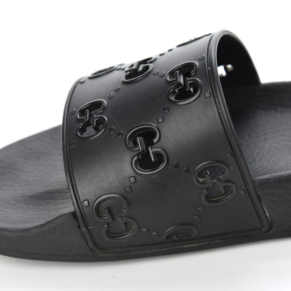 Gucci Rubber GG Monogram Mens Slide Sandals 6 Black 8 of 15