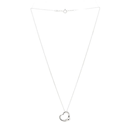 Tiffany Sterling Silver 16mm Elsa Peretti Open Heart Pendant Necklace 3 of 4