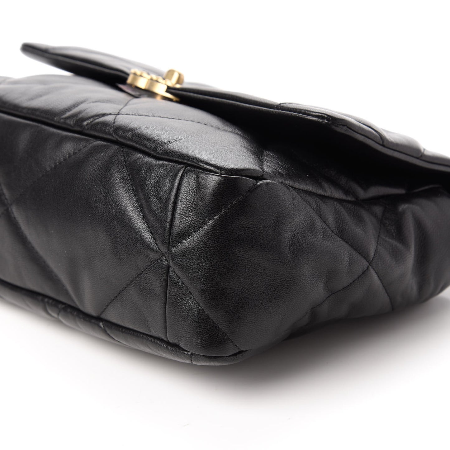 Goatskin Quilted Large Chanel 19 Flap Black