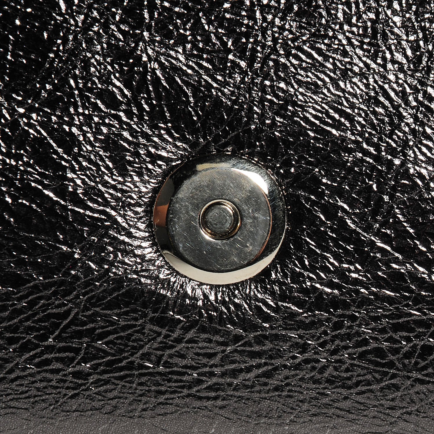 Saint Laurent Metallic Leather Large Belle De Jour Clutch Dark Silver 7 of 10