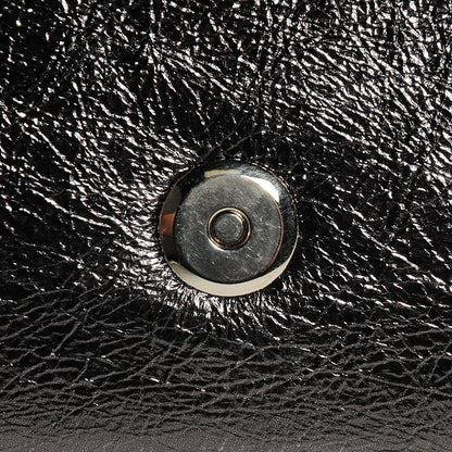 Saint Laurent Metallic Leather Large Belle De Jour Clutch Dark Silver 7 of 10