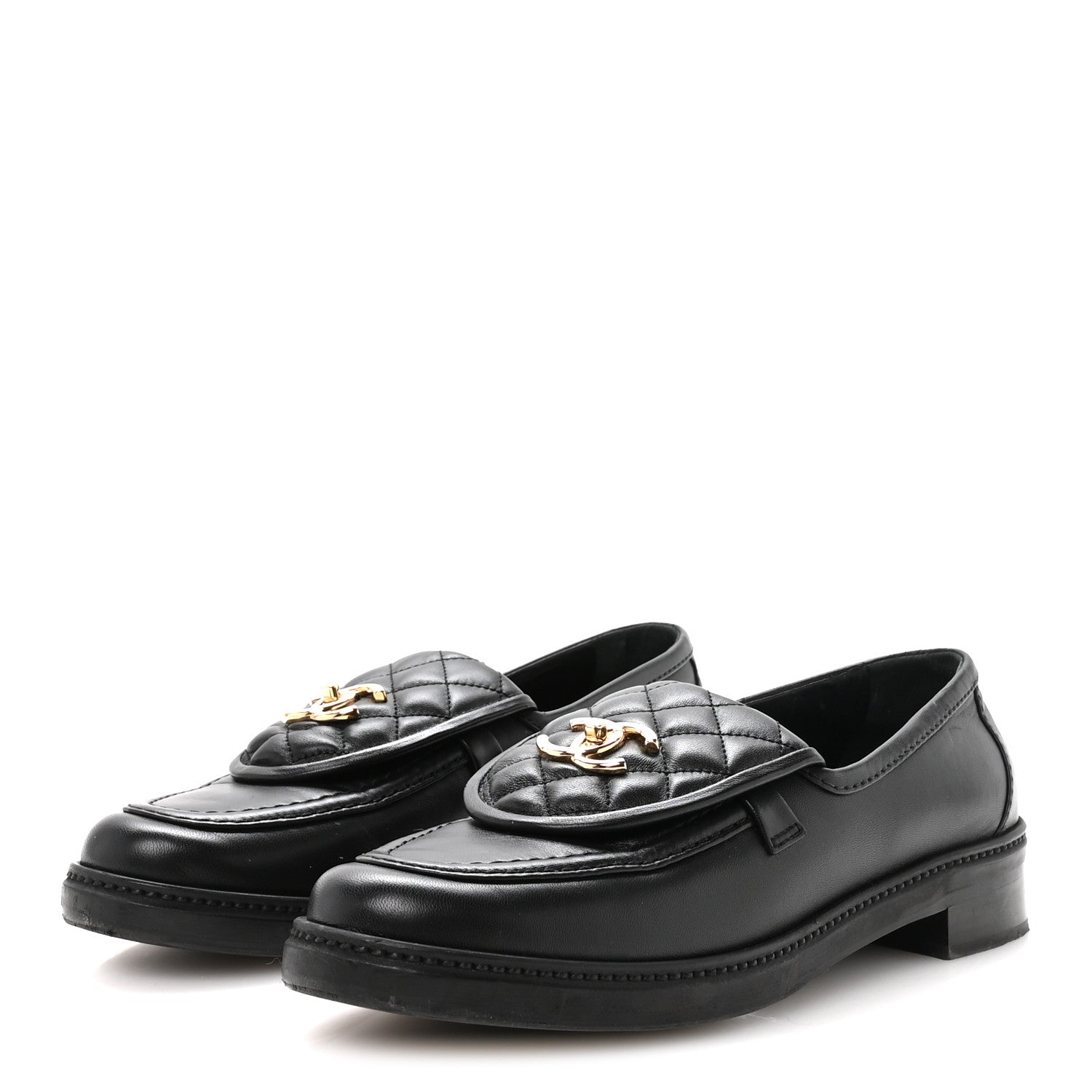 Chanel Lambskin Quilted CC Turnlock Loafers 41 Black 4 of 9