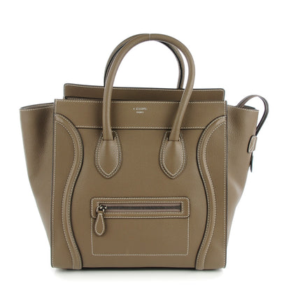 Celine Drummed Calfskin Mini Luggage Souris 1 of 8