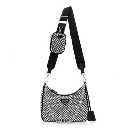 Prada Satin Crystal Re-Edition 2005 Shoulder Bag Cristal 1 of 11