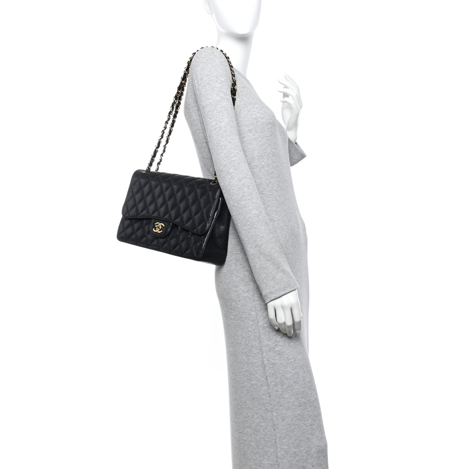 Chanel Caviar Quilted Jumbo Double Flap Black 2 of 11