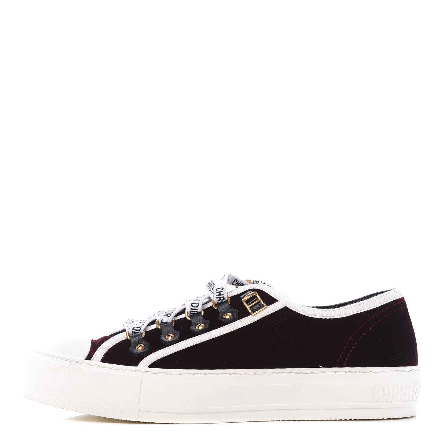 Christian Dior Velvet Walk'N'Dior Low Top Sneakers 38.5 Deep Amaranth 1 of 11