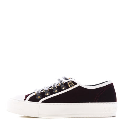 Christian Dior Velvet Walk'N'Dior Low Top Sneakers 38.5 Deep Amaranth 1 of 11