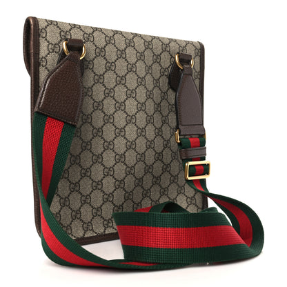 Gucci GG Supreme Monogram Web Medium Neo Vintage Flap Messenger Bag Beige New Acero 3 of 11
