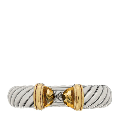 David Yurman Sterling Silver 18K Yellow Gold Citrine 10mm Waverly Bracelet 1 of 3
