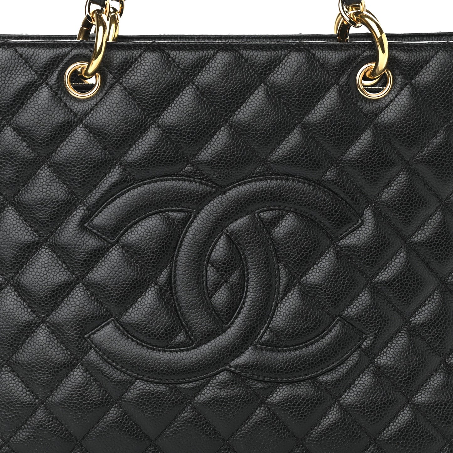 Caviar Quilted Grand Shopping Tote GST Black