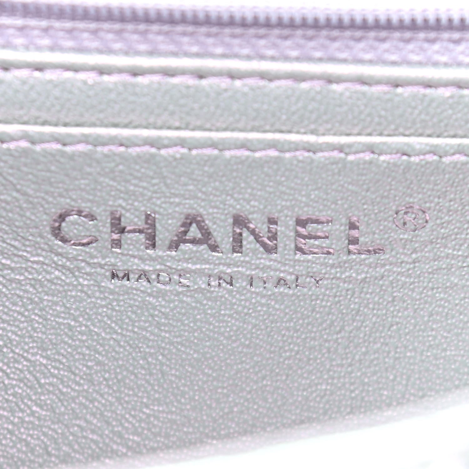 Chanel Iridescent Calfskin Quilted Mini Rectangular Flap Light Purple 7 of 10