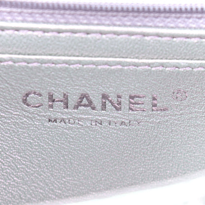 Chanel Iridescent Calfskin Quilted Mini Rectangular Flap Light Purple 7 of 10