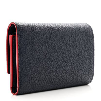 Louis Vuitton Taurillon Capucines Compact Wallet Marine Rouge 3 of 7