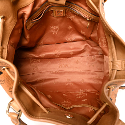 MCM Visetos Medium Drawstring Shopper Cognac 4 of 12