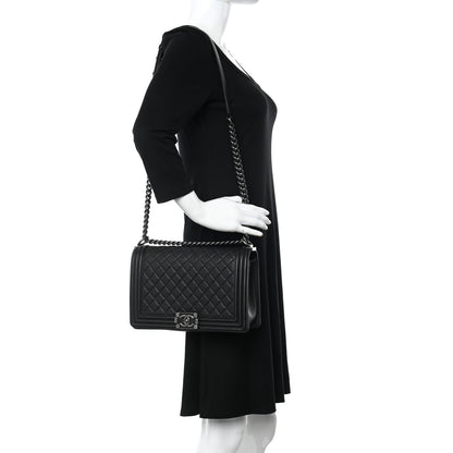 Chanel Grained Calfskin Quilted New Medium Boy Flap Black 2 of 11