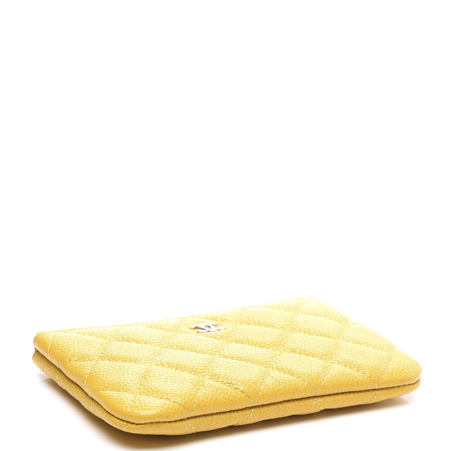 Chanel Caviar Quilted Small Cosmetic Case Yellow 3 of 9