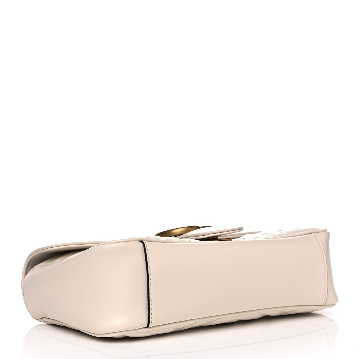 Calfskin Matelasse Small GG Marmont Shoulder Bag White