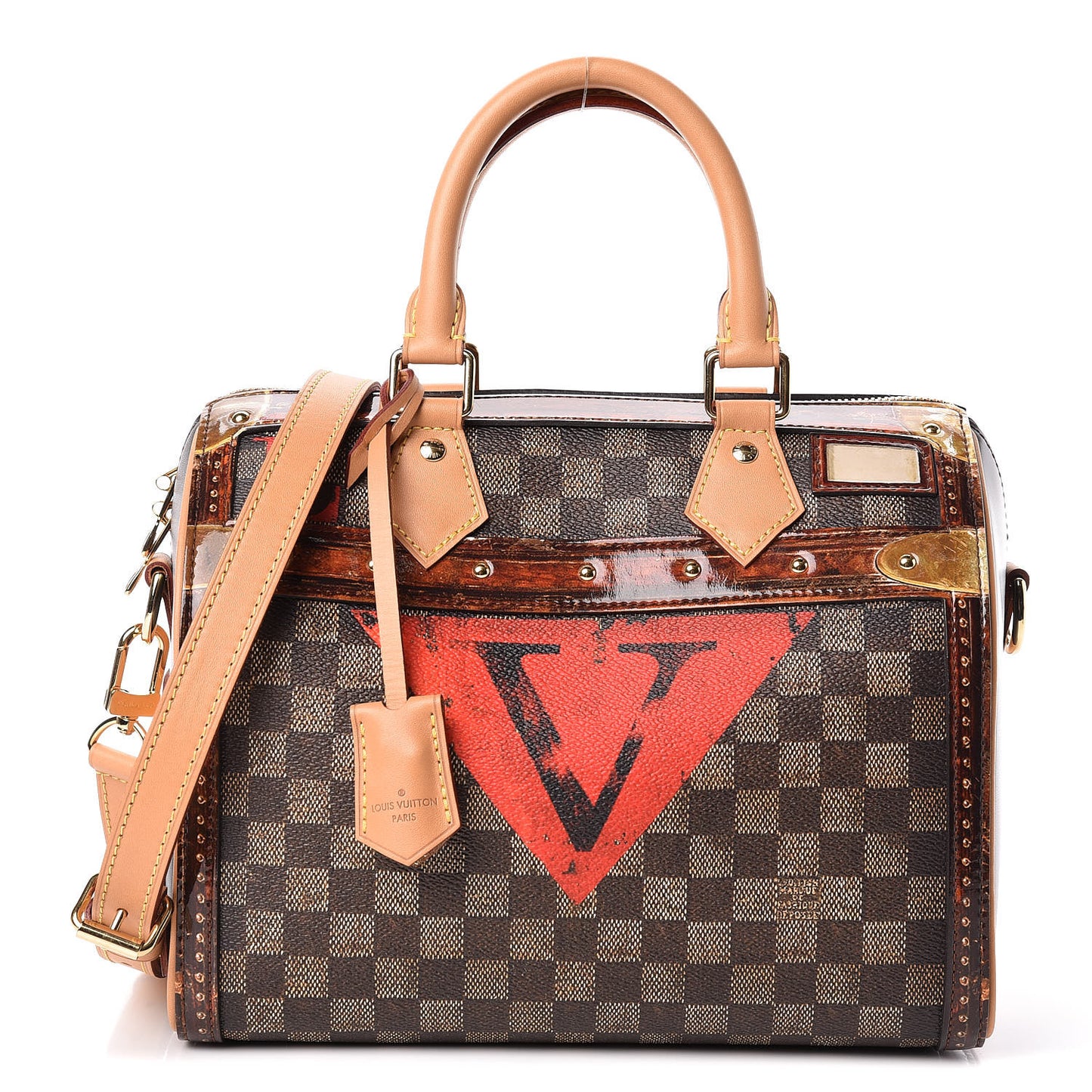 Transformed Damier Ebene Time Trunk Speedy Bandouliere 25 Black