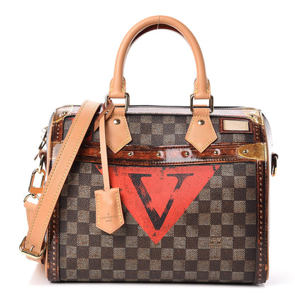 Louis Vuitton Transformed Damier Ebene Time Trunk Speedy Bandouliere 25 Black 1 of 10
