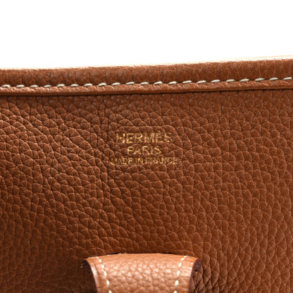 Hermes Taurillon Clemence Evelyne II PM Gold 6 of 9