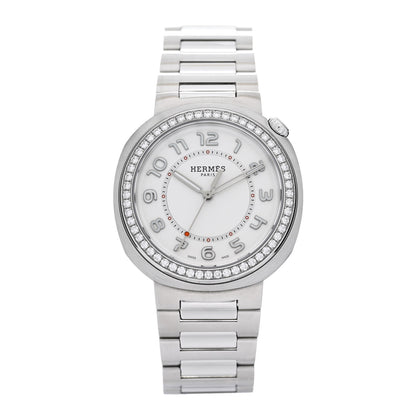 Hermes Stainless Steel Diamond Bezel 36mm Cut Automatic Watch 1 of 5
